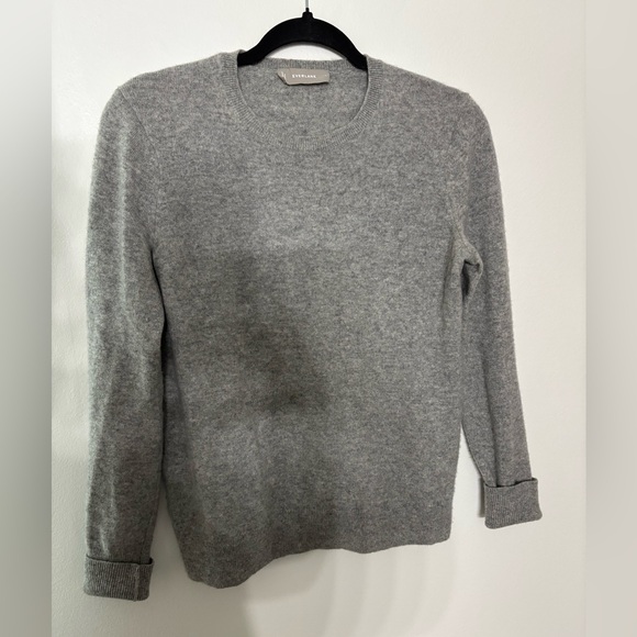 Everlane The Classic Crew in Cashmere lug  HR heather grey sweater - Picture 11 of 14